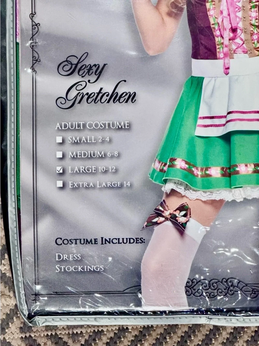 Spirit Sexy Gretchen Oktoberfest Costume - Green, White & Burgundy